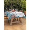 thumbnail image 3 of Outdoor Tablecloth with Umbrella Hole for Patio/Picnic/Party/Camping, Coastal Teal Seaweed Waterproof Table Cloth Rectangle Table Cover Washable, Summer Beach Coral Starfish Retro (54"x 80"), 3 of 8