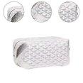 thumbnail image 3 of Travel Toiletry Bag PU Leather Multifunctional Makeup Bag for Hotel Bathroom Gray, 3 of 3