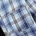 thumbnail image 6 of LNWUY Men's Flip Collar Shirts Cotton Long Sleeve Plaid Shirt Casual Fashion Button Up Shirts Jackets with Pockets Blue XXL, 6 of 8