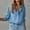Blue, variant on Stichou Long Sleeve Denim Shirt Women Button Down Chambray Shirt Casual Snap Jean Shirts Blouse Top Black S