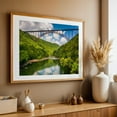 thumbnail image 4 of The New River Gorge Bridge - West Virginia Photography Bridge Nature Landscape Waterfall Scenic Forest Travel Poster Oak Framed Wall Art Print 18 x 24 inches, 4 of 6