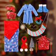 thumbnail image 5 of 12 Piece Deluxe Christmas Doll Clothes Set Santa Pajamas Sleeping Bag Scarf Dress Up Accessories for 11.81in Dolls, 5 of 6