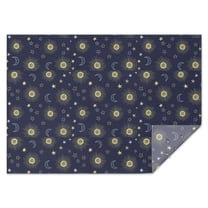 Dark Blue Sun Moon Star Pattern Rectangle Tablecloth 60"x84",Waterproof Polyester Rectangle Table Cloth, Wipeable Spillproof Polyester Tablecloth for Dining, Camping, Indoor and Outdoor