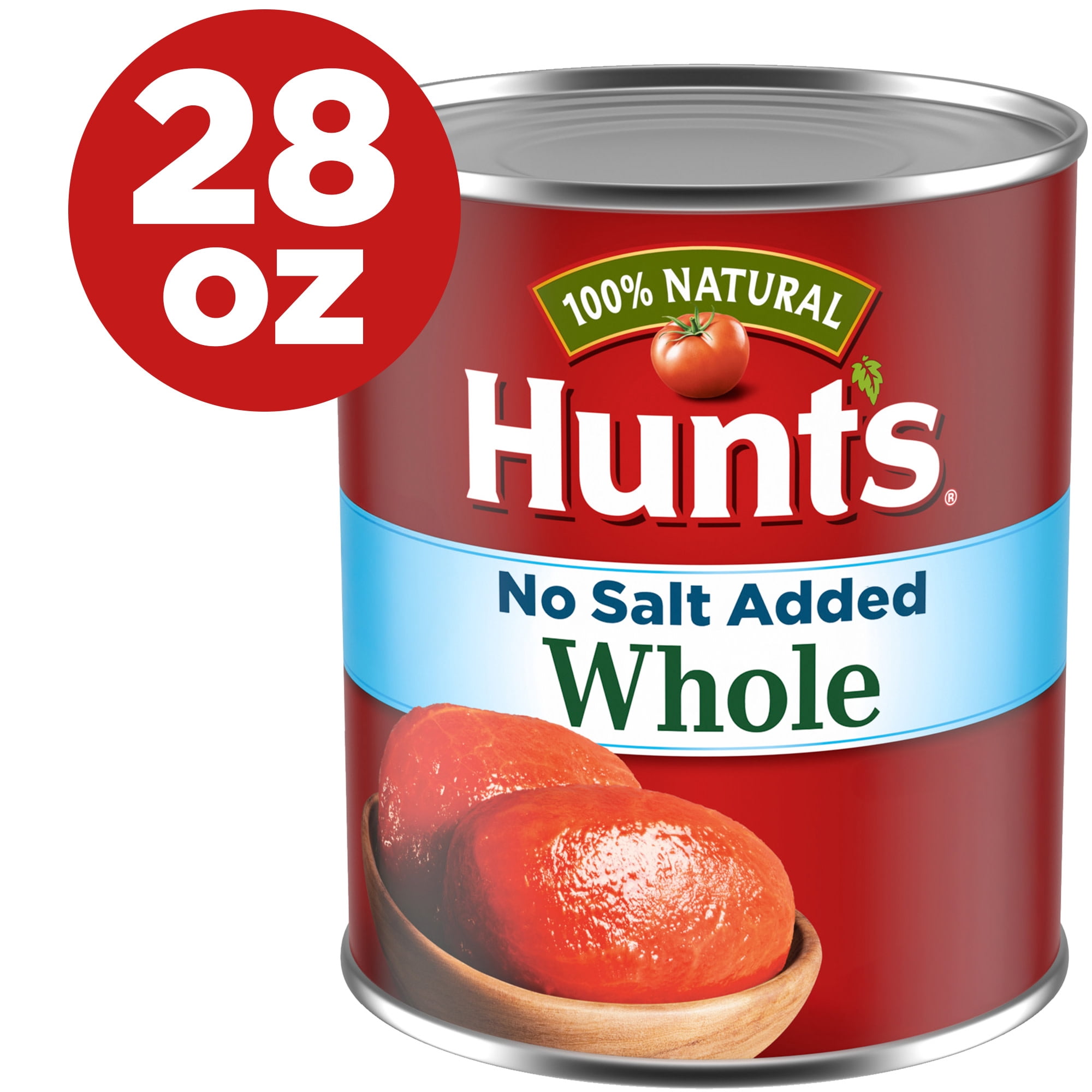 (4 pack) Hunt’s No Salt Added Whole Peeled Tomatoes, Perfect for Chili & Soups, 28 oz. Can