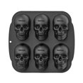 thumbnail image 1 of Halloween Skull Cake Pan Silicone Mold, 6 Cavities Pirate Skull 3d Silicone Mold Baking Pan,black, 1 of 5