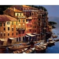 thumbnail image 2 of OToole, Michael 14x12 Gold Ornate Wood Framed with Double Matting Museum Art Print Titled - Mediterranean Port, 2 of 4