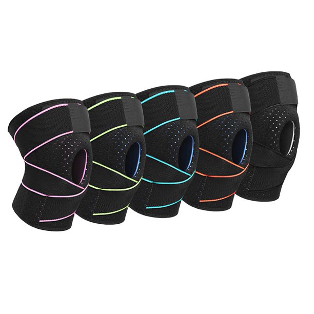 Funda de rodilla deportiva para correr, baloncesto, montañismo, ciclismo, correa de soporte de resorte de silicona, funda de rodilla presurizada para fitness