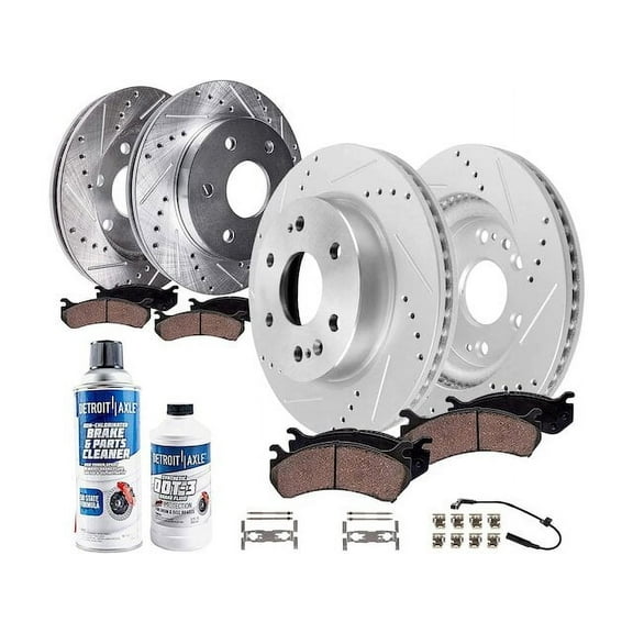 Front and Rear Brake Pad and Rotor Kit - Compatible with 2019 - 2022 GMC Sierra 1500 2020 2021