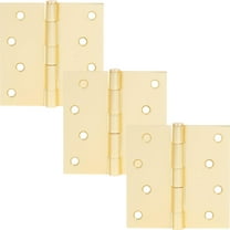 Stone Harbor Hardware 4" Door Hinges, Square Corner, Satin Brass, 3-Pack