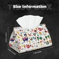 thumbnail image 6 of Lsque Alpaca Flower Printed Long Tissue Box Cover Holder, Facial Paper Organizer Dispenser,Triangle with Bottom Belt, PVC Leather Decorative Organizer, 6 of 9