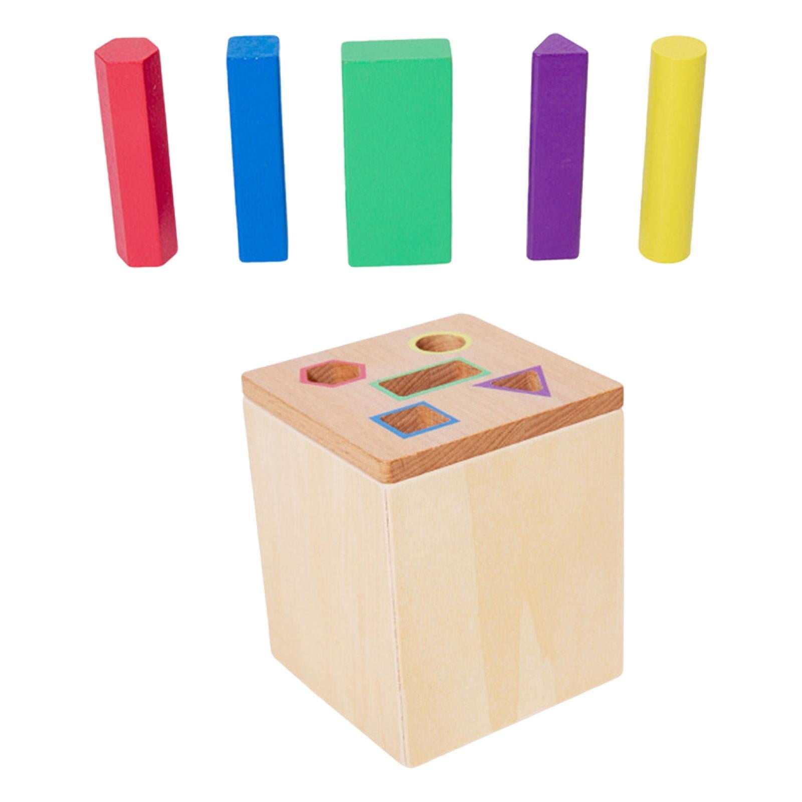Juguete de madera para clasificar formas de colores, juguete de caja de madera para niñas, niños Juguete de madera para clasificar formas de colores, juguete de caja de madera para niñas, niños