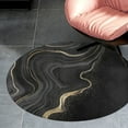 thumbnail image 3 of Black Gold Marble Texture Round Area Rugs for Bedroom Living Room, 5FT Soft Comfy Indoor Circle Carpets, Carpet Home Decor Floor Mat, 3 of 6