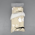 thumbnail image 2 of Ambesonne Love Bedding Set 4 Pcs, 2 Birds on a Branch, Queen, Cream Black White, 2 of 3