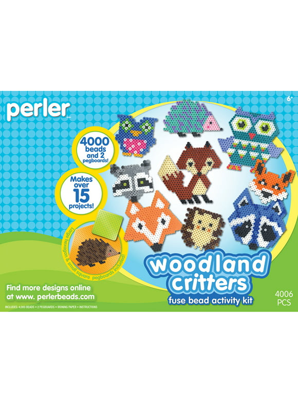 Perler Woodland Creatures Deluxe Box Fused Bead Kit, Ages 6 and up, 4004 Pieces