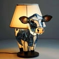 thumbnail image 2 of Cute Animal Table Lamp Cow Decor, Bedside Lamp Lighted Cow Desk Lamp for Living Room, Stained Glass Animal Night Light for Bedroom, Office, Home, 2 of 5