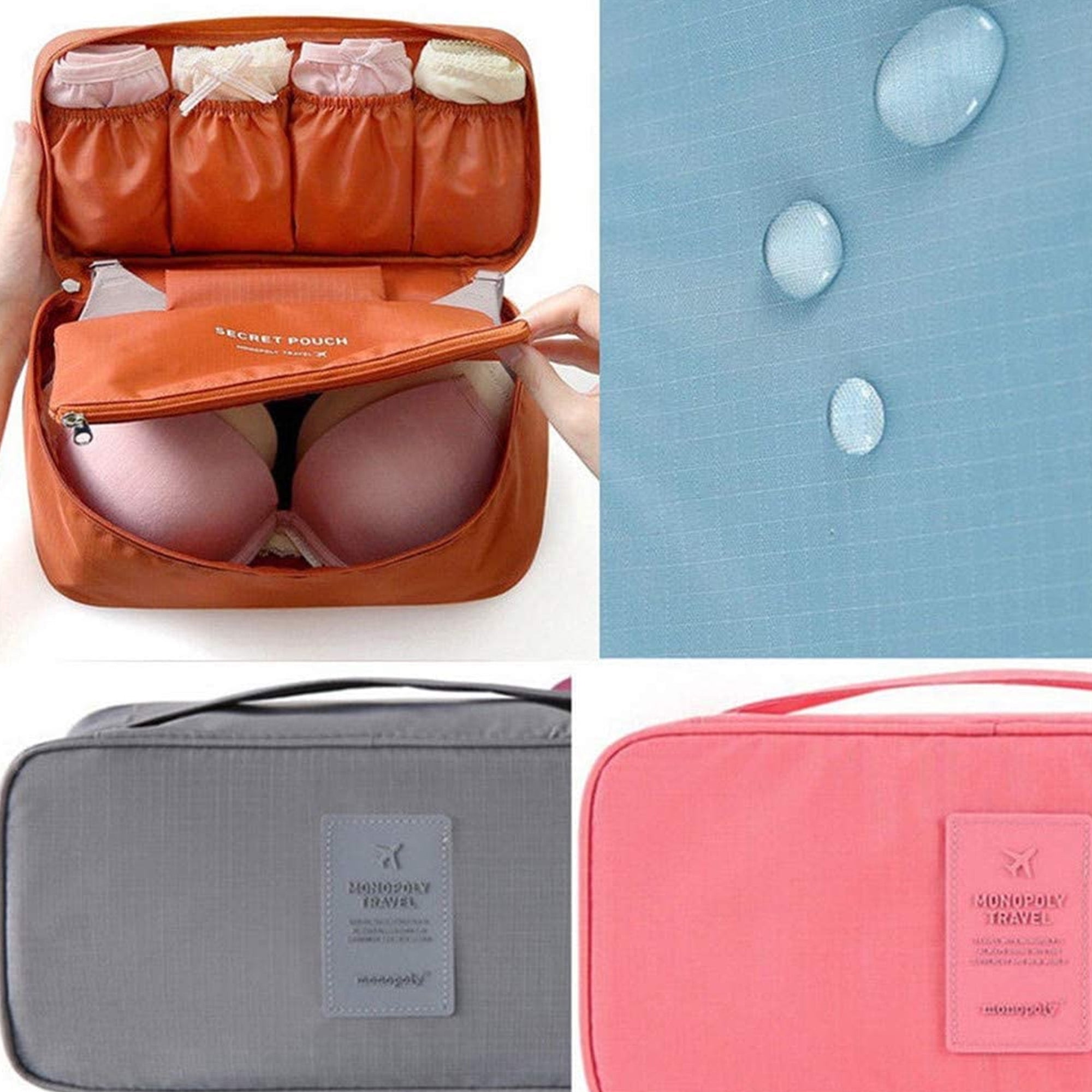 Women Girls Portable Travel Protect Underwear Bag Bra Storage Case Zipper  Holder Organizer