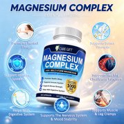 CARE GIFT Magnesium Complex 1000 mg Capsules, 8 Forms High Absorption Elemental Magnesium for Bone, Muscle & Sleep Support, Non-GMO Wellness Supplement for Men & Women, 120-Count