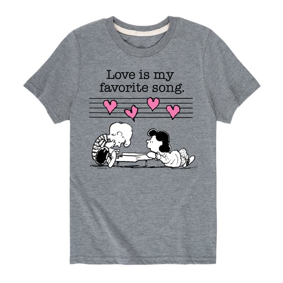 Peanuts - Lucy And Schroeder Valentine's Piano - Toddler And Youth Short Sleeve Graphic T-Shirt