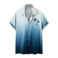 thumbnail image 2 of CEHVOM Spring Savings!Beach Shirts for Men Button Down,Beach Shirts for Men Big and Tall Palm Tree Print Turndown Collar Short Sleeve Blouse Tops,Summer Shirts for Men, 2 of 5