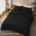 thumbnail image 2 of SORMAG 3 Pieces Duvet Cover Set, Soft Washed Microfiber Duvet Cover Full with 2 Pillow Shams,Black, 2 of 8