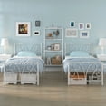 thumbnail image 3 of Yoneston 14" Twin Metal Platform Bed Frame with Creative Headboard,White, 3 of 10