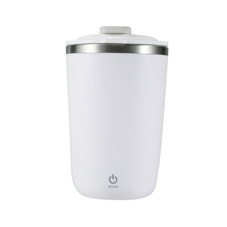 

PTJKU Rechargeable Automatic Mixing Coffee Cup protein Powder Electric Stainless Steel Mixing Cup Travel Cup White