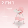thumbnail image 4 of Silla Periquera de Bebe para Comer 2 en 1 Convertible en Silla y Mesa de Estructura Firme con Broches de Seguridad y Patas Antideslizantes Rosa, 4 of 9