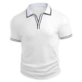 thumbnail image 3 of Kalauyu Men's Knit Collared Shirts Short Sleeve Ribbed Knitted Shirt Summer Lightweight Casual Golf Shirts, 3 of 6