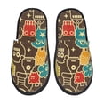 thumbnail image 2 of KLL Robot and Monsters Slippers for Women Men House Slip on Indoor Outdoor Bedroom Furry Fleece Lined Ladies Comfy Anti-Skid Rubber Hard Sole-Large, 2 of 8