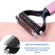 thumbnail image 1 of Cepillo para gatos o cepillo para perros de pelo largo para el aseo, cepillo para el pelo de mascotas Cuchillas desenredantes dobles para eliminar los nudos de la capa interior y cepillar a su mascota de forma segura rosa LingWen 8390606656728, 1 of 1