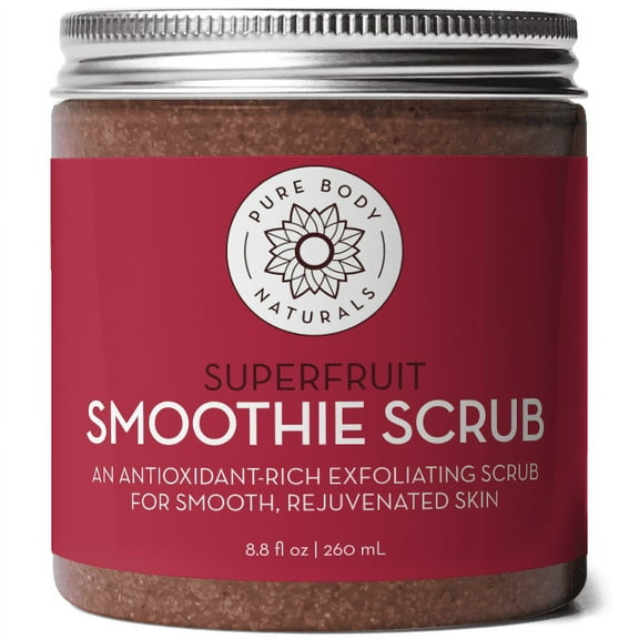 Superfruit Smoothie Scrub, Antioxidant-Rich for Rejuvenated Skin, 8.8 fl oz by Pure Body Naturals