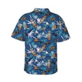 thumbnail image 3 of Uemuo Hawaiian Style Printed Regular Fit Short Sleeve Casual Hawaiian Shirt for Men,Aloha shirt,Tropical shirt,Floral print shirt,Vacation Beach shirt-, 3 of 9
