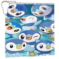 thumbnail image 3 of Piplup Shower Curtain Cartoon Art Bath Shower Curtains with 12 Hooks, Waterproof Washable Polyester Bathroom Home Decor Set 72x72 Inch, Iron, 3 of 8