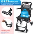 thumbnail image 5 of solautey Wheelchair, Aluminum Alloy Ultra-Lightweight Transport Chair for Adults, Foldable Cabin Wheelchair with Flip-Back Desk-Length Armrest, 15.75-Inch Wide Seat, 286lbs Load, 5 of 9