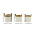 thumbnail image 3 of DecMode 16", 14", 13"W White Seagrass Handmade Two Toned Storage Basket with Handles, 3-Pieces, 3 of 8