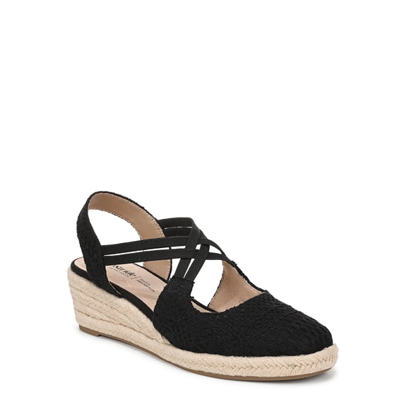 LifeStride Womens Patience Espadrille Wedge Sandal - Medium & Wide Width