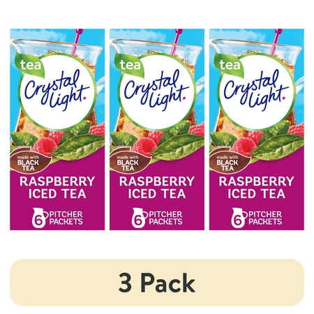 (3 pack) Crystal Light Drink Mix 6 Pitcher Packets for Flavorful Hydration and Shareable Refreshment Raspberry Iced Tea natural flavor with other natural flavor Made with Black Tea 1.6 oz (3 pack) Crystal Light Drink Mix 6 Pitcher Packets for Flavorful Hydration and Shareable Refreshment Raspberry Iced Tea natural flavor with other natural flavor Made with Black Tea 1.6 oz