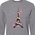 thumbnail image 4 of Inktastic Eiffel Tower in Paris with Flowers and Pink Banner Long Sleeve T-Shirt, 4 of 5