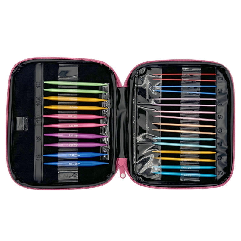 13 Sizes Aluminum Circular Knitting Needles Set Interchangeable Crochet Hooks
