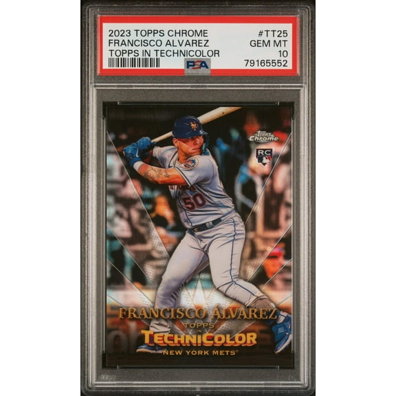 Graded 2023 Topps Chrome Francisco Alvarez #TT25 Topps in Technicolor Rookie RC Baseball Card PSA 10 Gem Mint