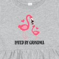 thumbnail image 4 of Inktastic Grandma Loves Me Flamingo Grandchild Girls Baby Dress, 4 of 5