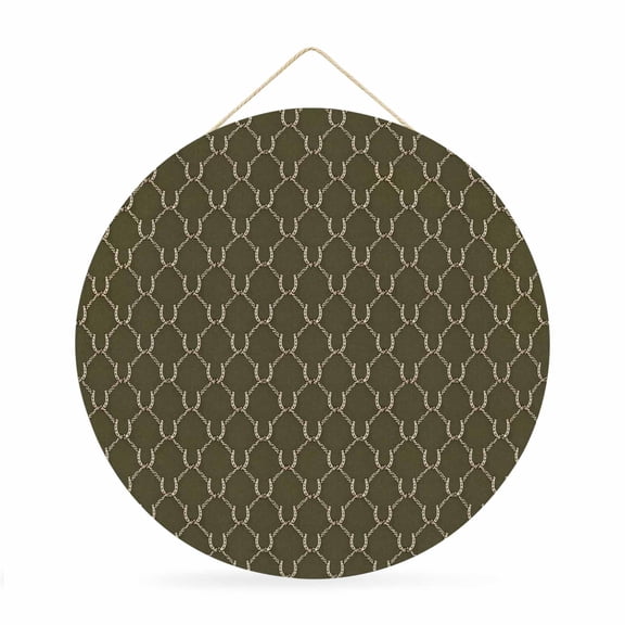 Welcome Sign for Front Door, Sage Green Lattice Round Metal Wall Art Wreaths, Farmhouse Aesthetics Elegant Outdoor Indoor Wall Hanging Sign for Porch Decor Housewarming Gifts 11.8 Inch