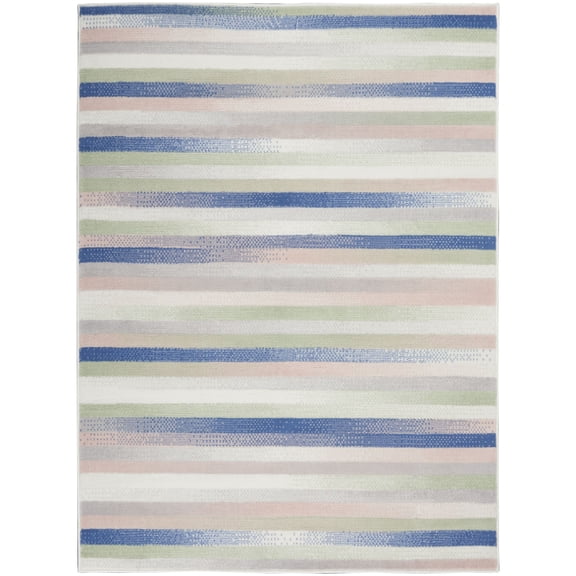 Nourison Whimsicle Eclectic Modern Ivory Multicolor 5' x 7' Area Rug, (5' x 7')