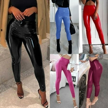 Womens High Waist Leather Leggings Warm, Sexy, And Slim Fit Winter