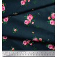 thumbnail image 3 of Soimoi polyester Crepe Fabric Leaves & Rose Flower Print Fabric by Yard 52 Inch Wide, 3 of 3