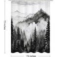 thumbnail image 6 of Black and Grey Misty Pine Forest Shower Curtain, Mountain Foggy Woodland Scenery Tree Shower Curtains for Chic Rustic Bathroom, Modern Waterproof Nature-Themed Decor, 72x72 Inches, 6 of 6