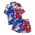 thumbnail image 4 of Kids' 4th Of July Printed Satin Pajama Set Short Sleeve, 4 of 4