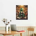 thumbnail image 2 of Nawypu Dinosaur Bathroom Decor Canvas Wall Art Farmhouse Bathroom Picture Dinosaur Sitting in Toilet Reading Newspaper Painting for Toilet Bathroom Animals Artwork Framed, 2 of 4