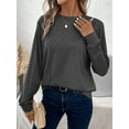 thumbnail image 3 of Whichone Essentials Women’s Long Sleeve T-Shirt, Super-Soft Stretch Fabric Round Neck Tee, Sizes S-XL, 3 of 8