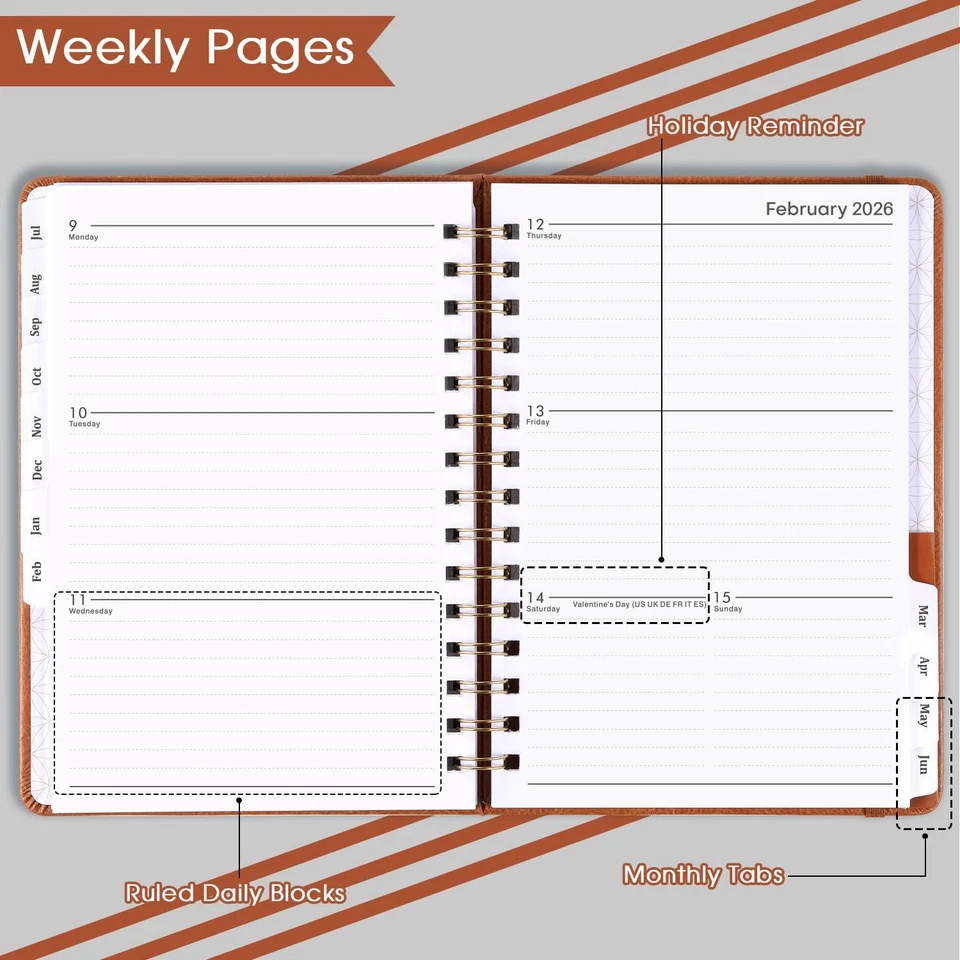 Planner 2025-2026 - Weekly & Monthly 2025-2026 Planner With Twin-Wire